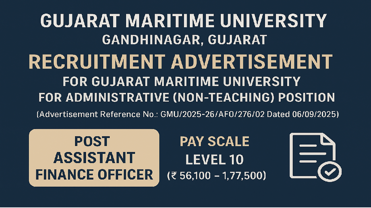 Gujarat Maritime University Recruitment 2025