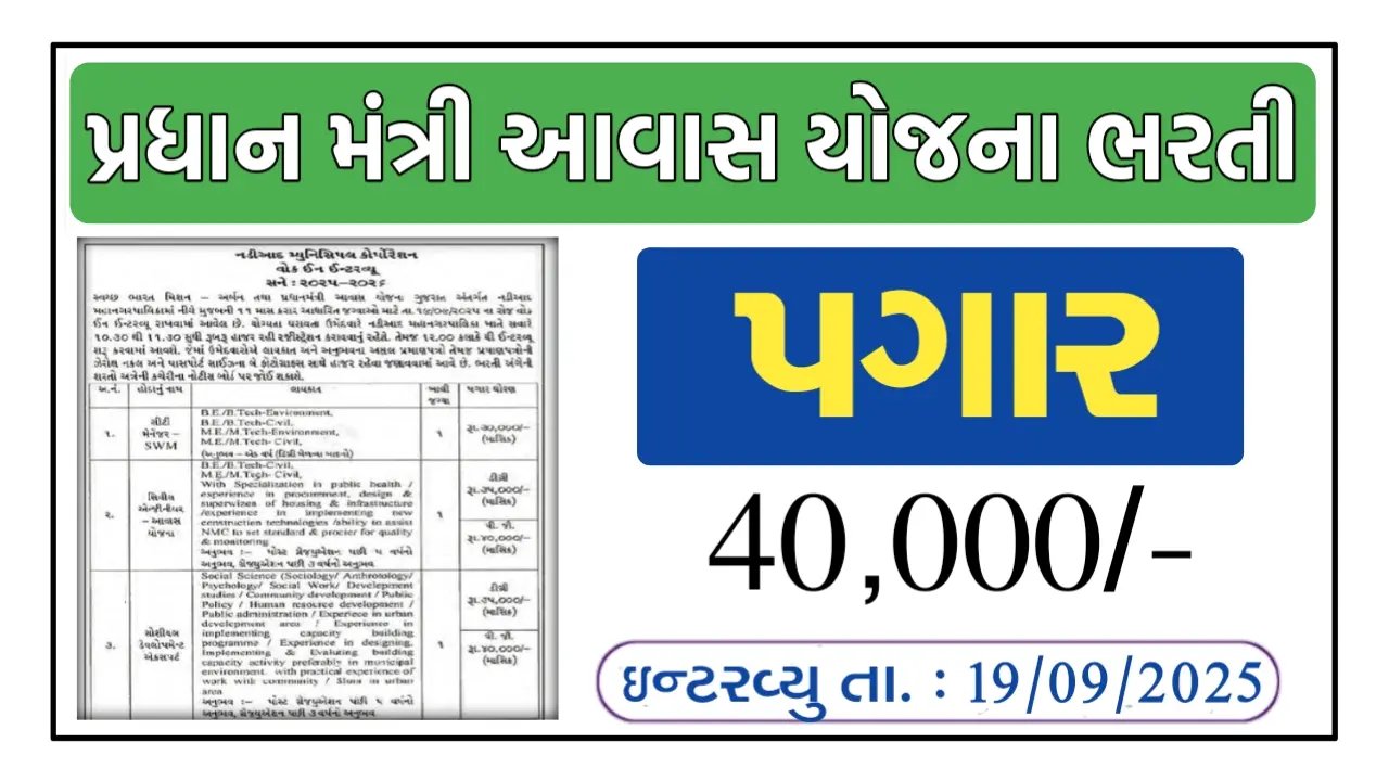 Nadiad Municipal Corporation Recruitment 2025