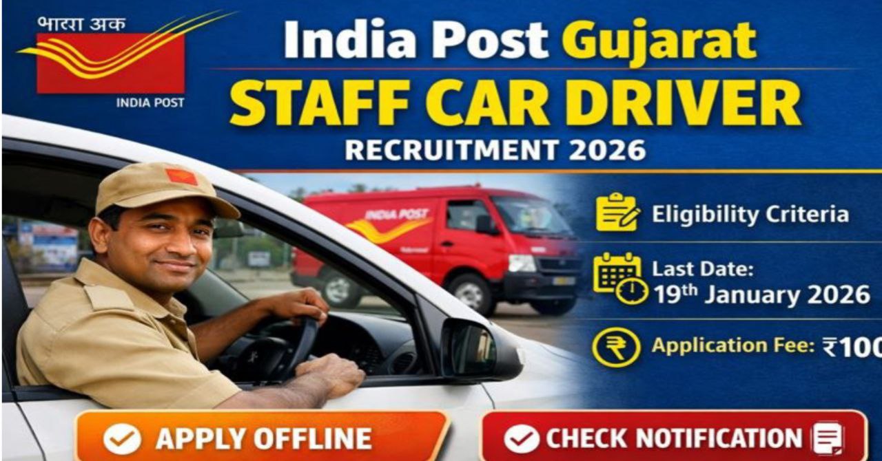 India Post Gujarat Circle Staff Car Driver Recruitment 2026