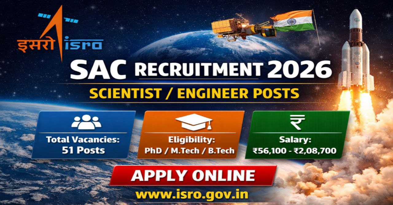SAC ISRO Scientist Engineer Recruitment 2026